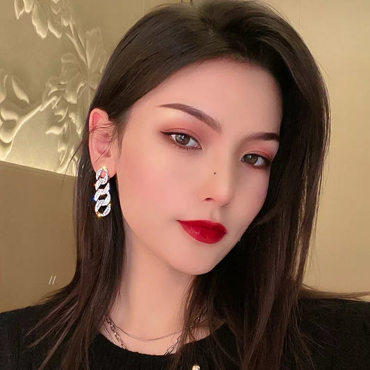 Pave Chain Link Drop Earrings – Zelvyn