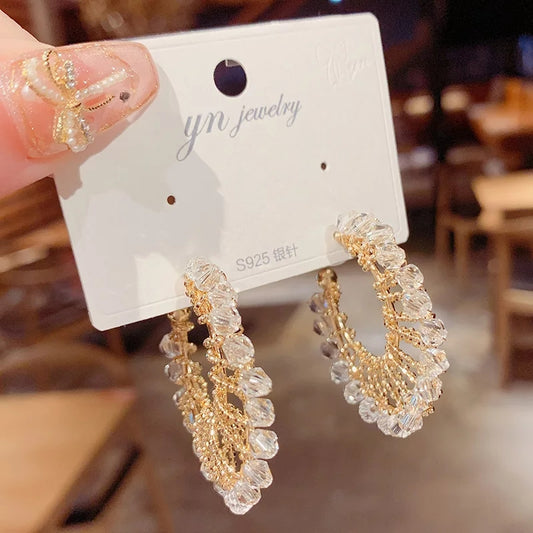 Iridescent Beaded Fan Hoop Earrings – Zelvyn