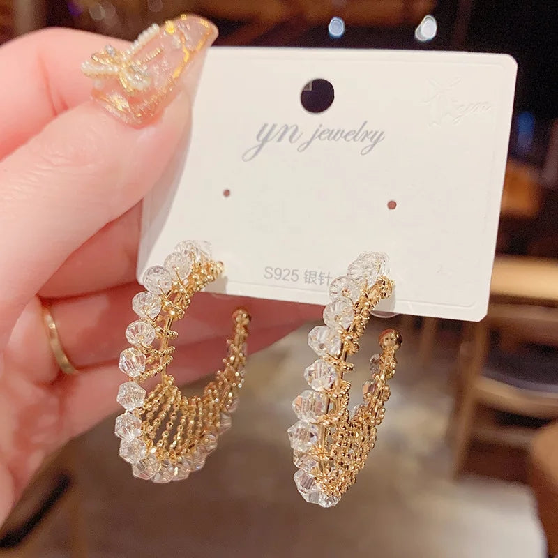 Iridescent Beaded Fan Hoop Earrings – Zelvyn
